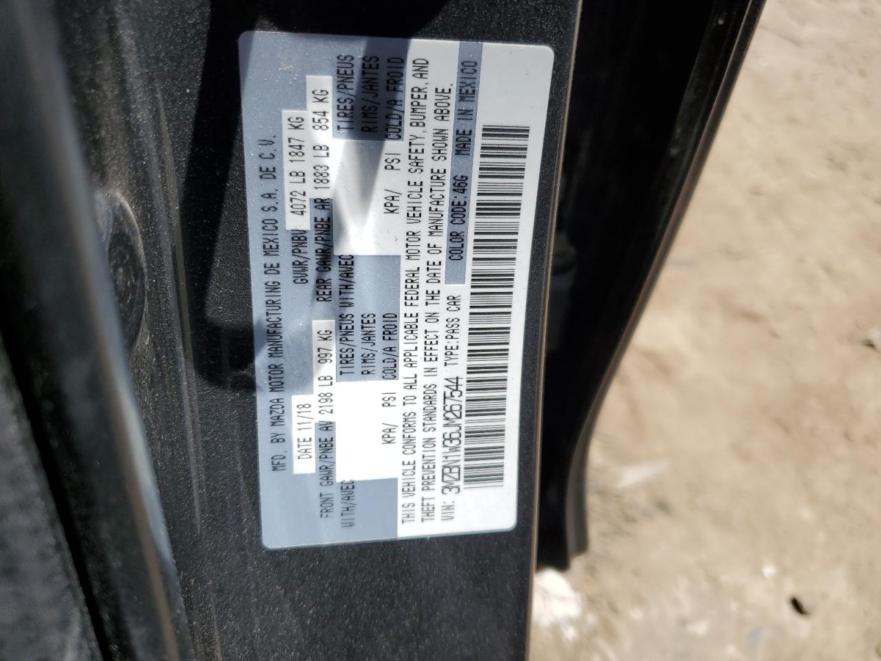 2018 Mazda 3 Grand Touring VIN: 3MZBN1W36JM267544 Lot: 57301695