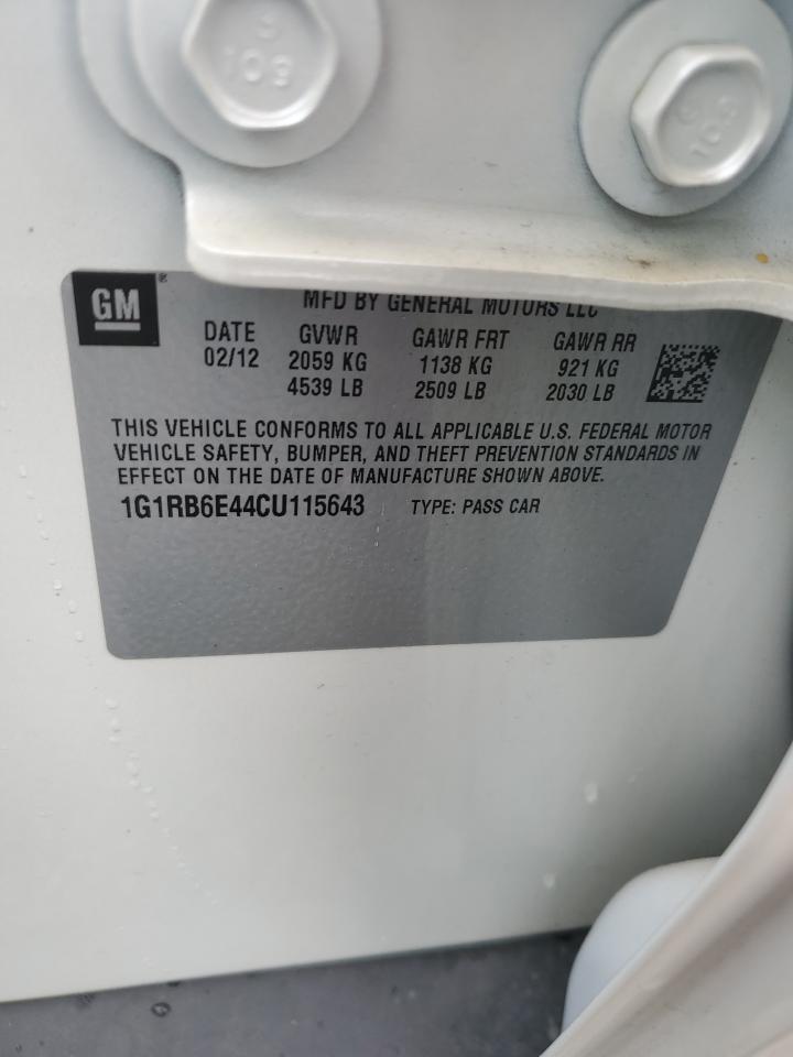 2012 Chevrolet Volt VIN: 1G1RB6E44CU115643 Lot: 56409525