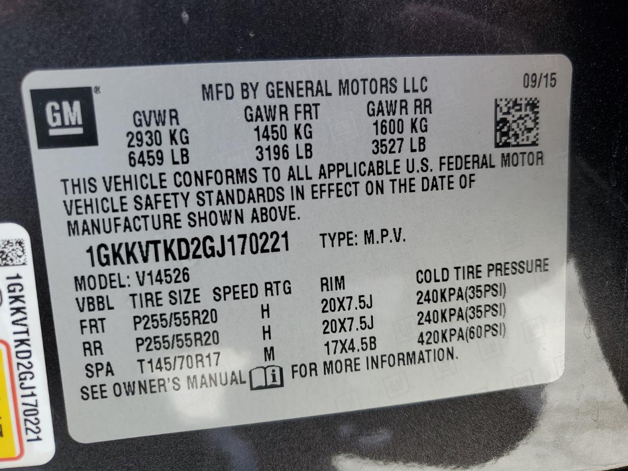 2016 GMC Acadia Denali VIN: 1GKKVTKD2GJ170221 Lot: 56759755