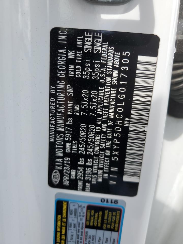2020 Kia Telluride Sx VIN: 5XYP5DHC0LG017305 Lot: 56559375