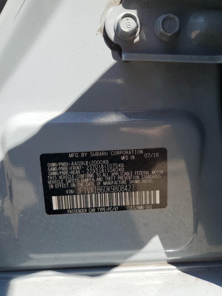 2019 Subaru Wrx Premium VIN: JF1VA1B60K9808427 Lot: 56176735
