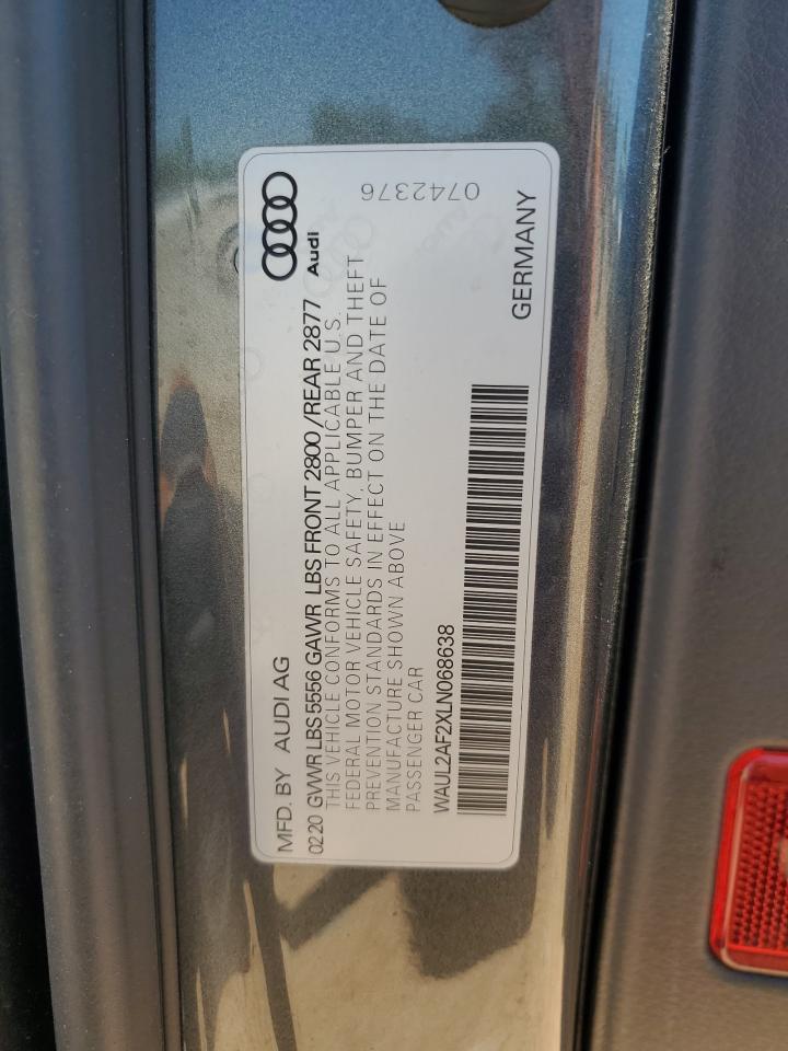 2020 Audi A6 Premium Plus VIN: WAUL2AF2XLN068638 Lot: 56576415