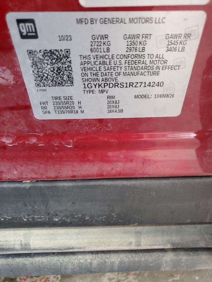 2024 Cadillac Xt6 Premium Luxury VIN: 1GYKPDRS1RZ714240 Lot: 55758365