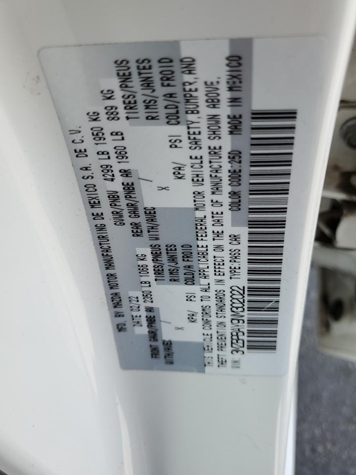 2022 Mazda 3 VIN: 3MZBPBAY9NM302022 Lot: 56648605