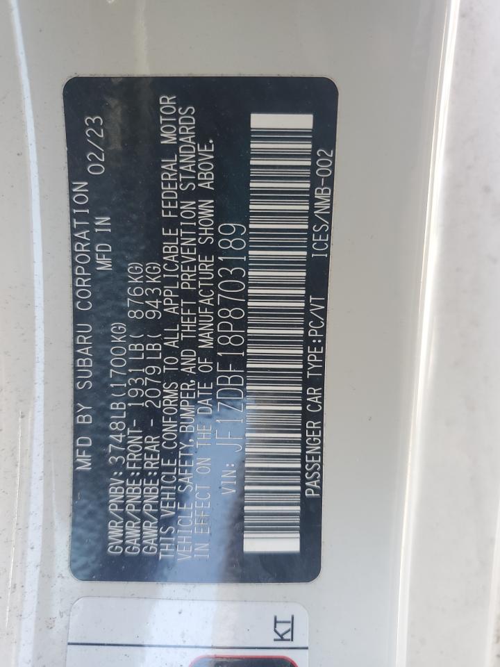 2023 Subaru Brz Limited VIN: JF1ZDBF18P8703189 Lot: 56648645