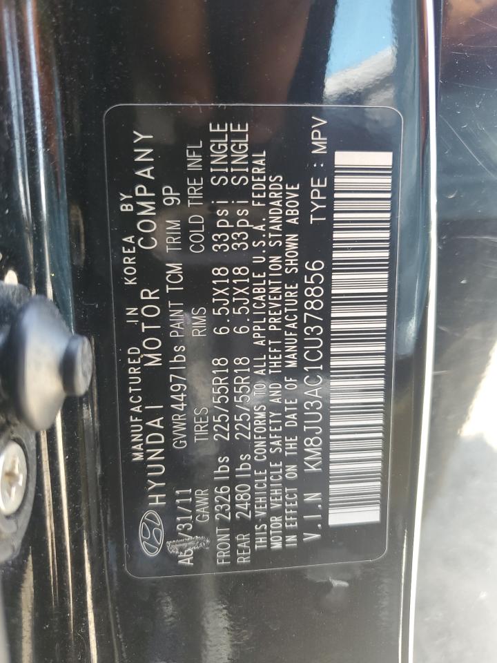 2012 Hyundai Tucson Gls VIN: KM8JU3AC1CU378856 Lot: 56223305