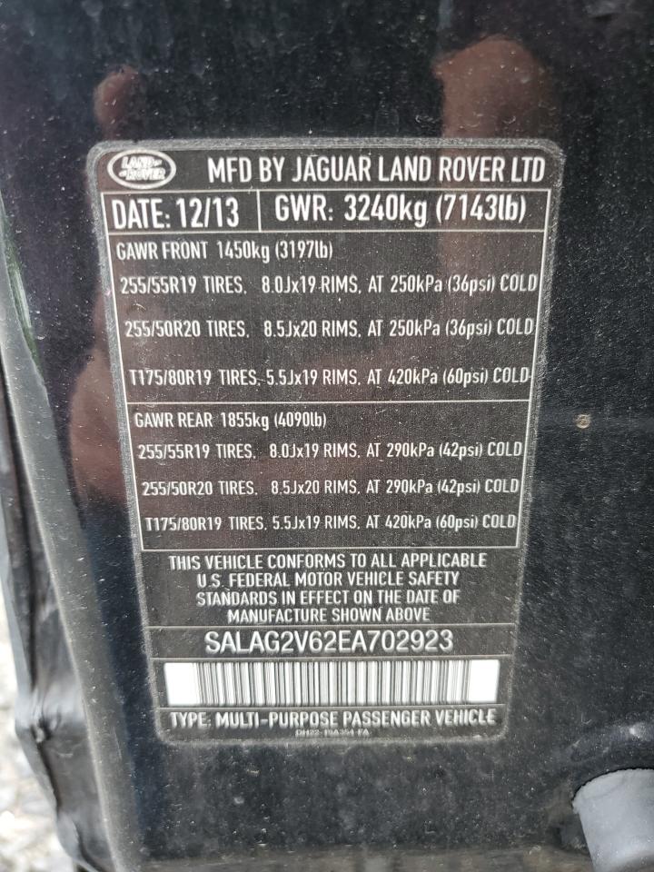 2014 Land Rover Lr4 Hse VIN: SALAG2V62EA702923 Lot: 56783855