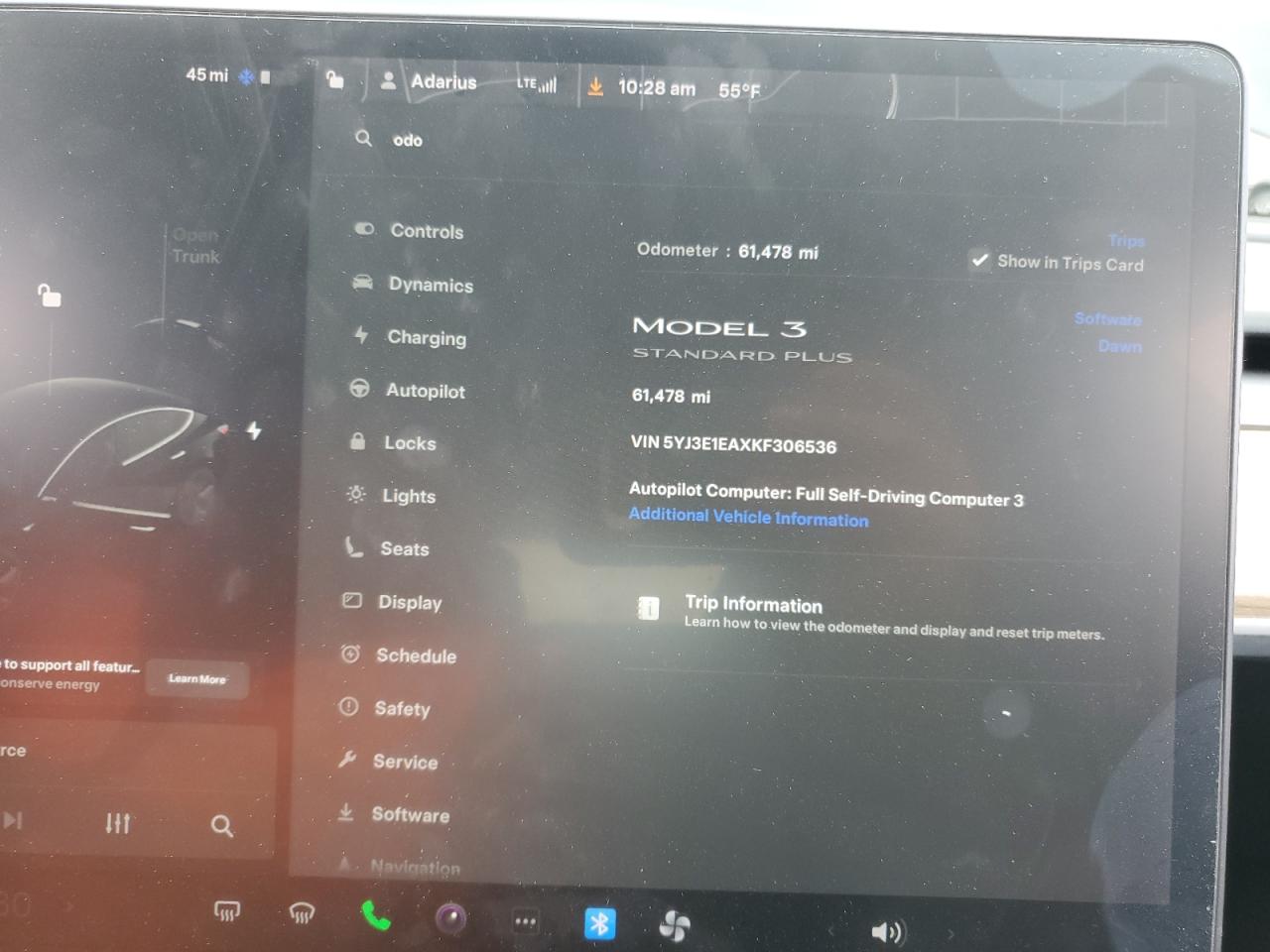 2019 Tesla Model 3 VIN: 5YJ3E1EAXKF306536 Lot: 57051695
