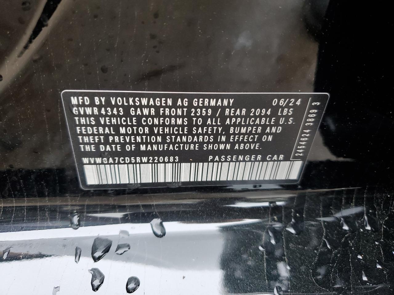 2024 Volkswagen Gti S VIN: WVWGA7CD5RW220683 Lot: 56720405
