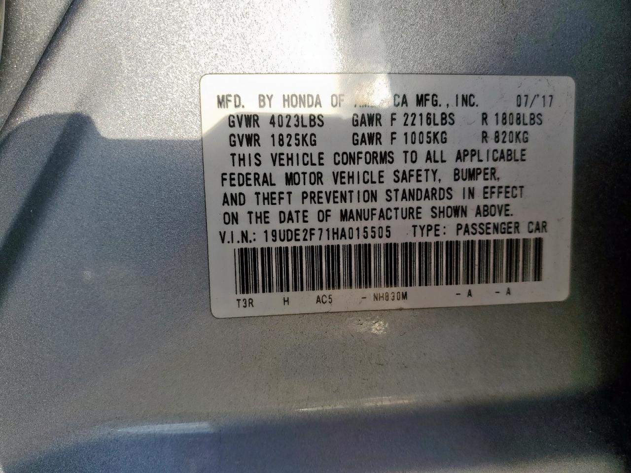 2017 Acura Ilx Premium VIN: 19UDE2F71HA015505 Lot: 56891445