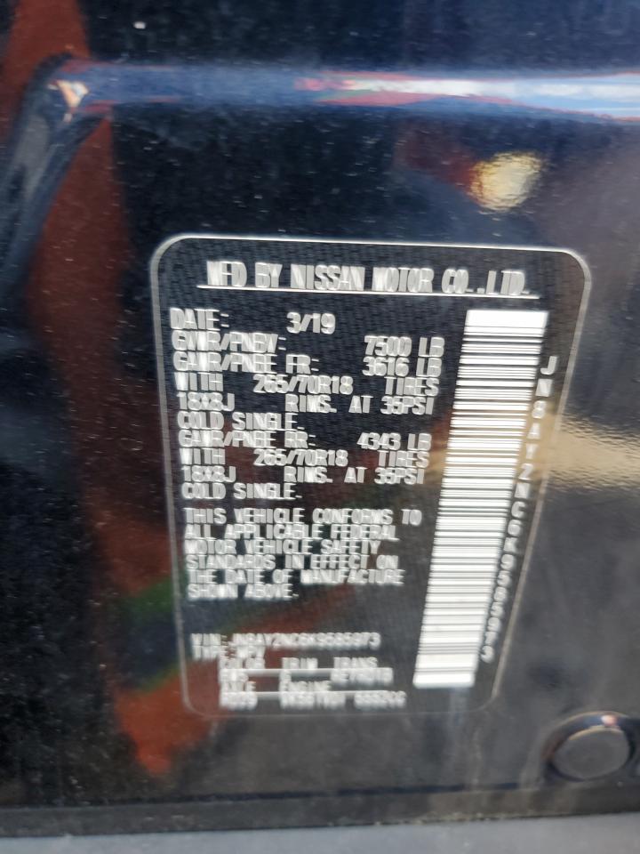 2019 Nissan Armada Sv VIN: JN8AY2NC6K9585973 Lot: 57794255