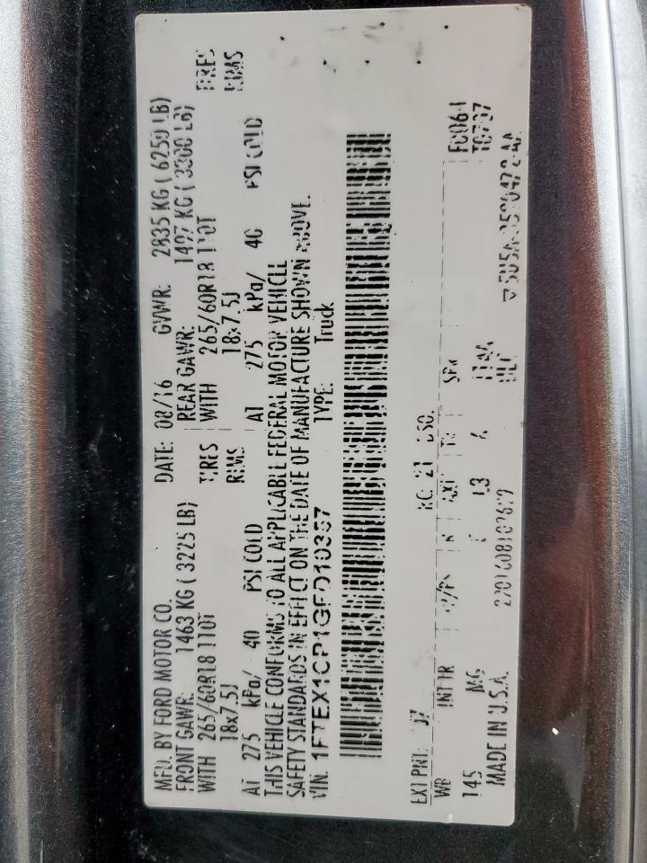 1FTEX1CP1GFD10357 FORD F-150 2016
