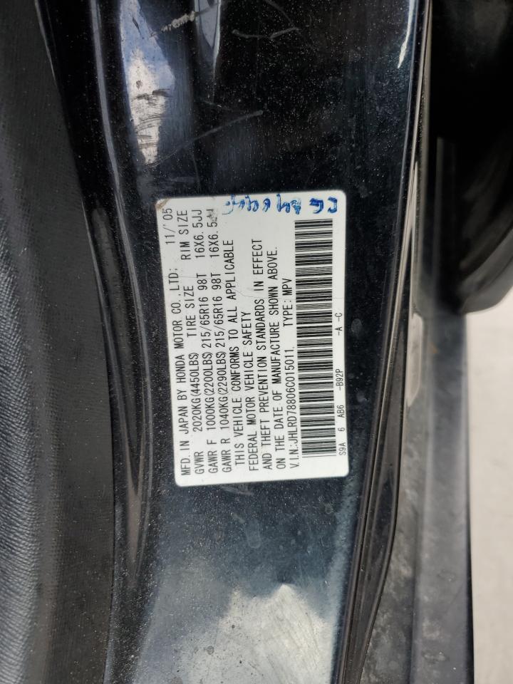 2006 Honda Cr-V Ex VIN: JHLRD78806C015011 Lot: 57156625