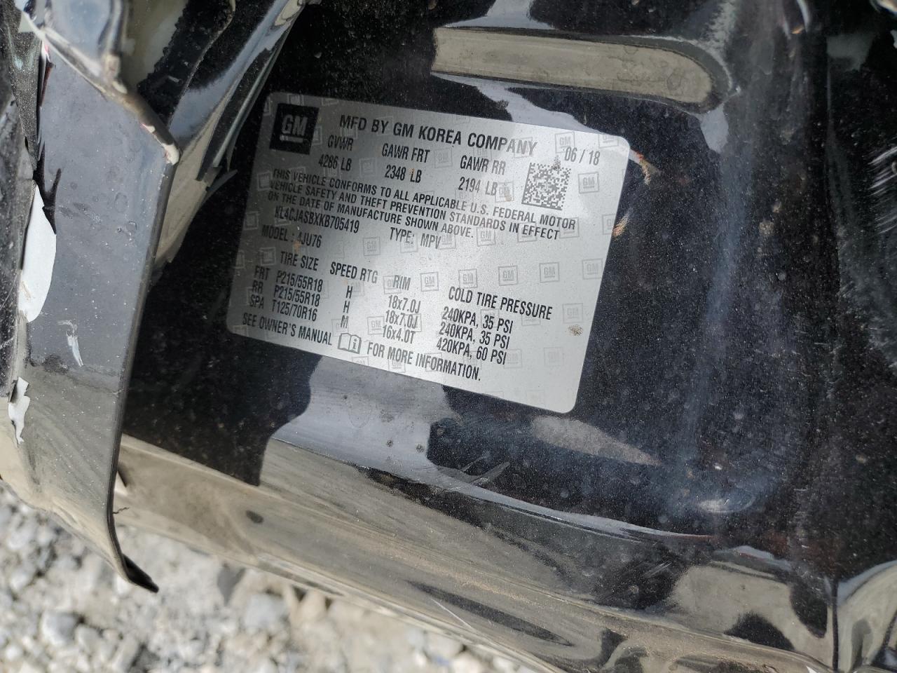 2019 Buick Encore Preferred VIN: KL4CJASBXKB705419 Lot: 57432675