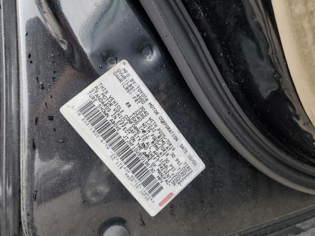 2001 Lexus Rx 300 VIN: JTJHF10U910186730 Lot: 55035505