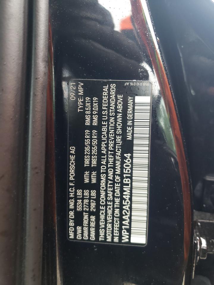 2021 Porsche Macan VIN: WP1AA2A54MLB15064 Lot: 57854705