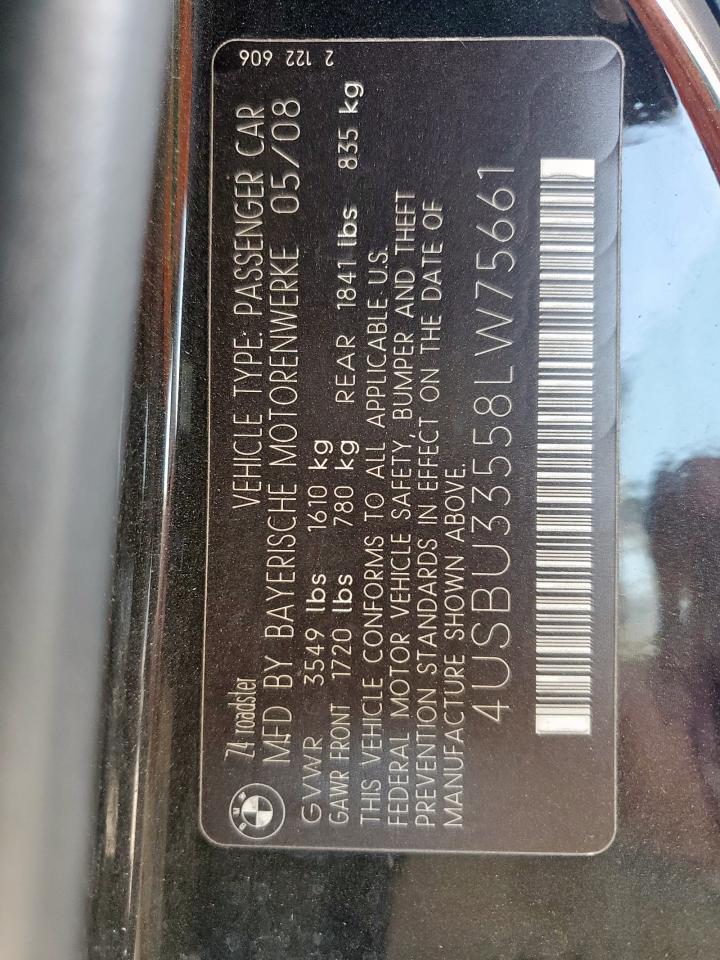 2008 BMW Z4 3.0 VIN: 4USBU33558LW75661 Lot: 55009155