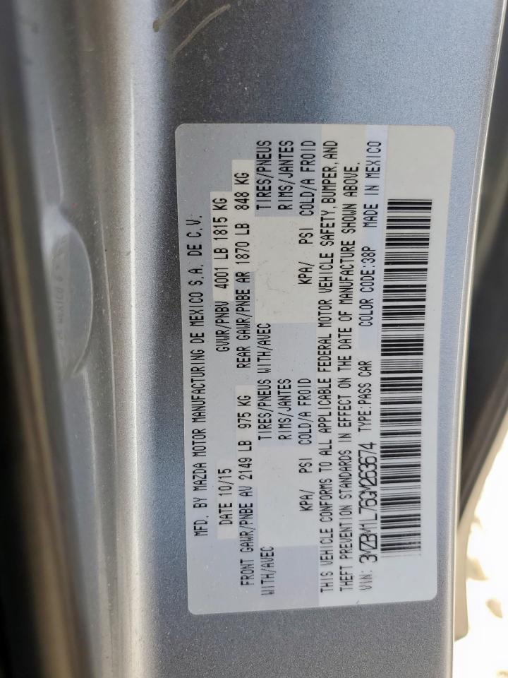 2016 Mazda 3 Touring VIN: 3MZBM1L76GM263674 Lot: 56228175