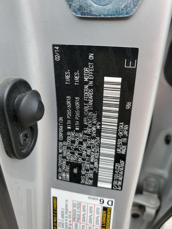 2014 Lexus Gx 460 VIN: JTJBM7FX0E5077534 Lot: 55940095
