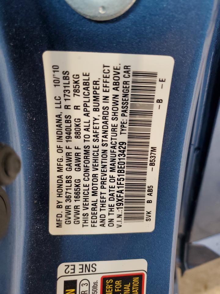 2011 Honda Civic Lx VIN: 19XFA1F51BE013429 Lot: 56361945