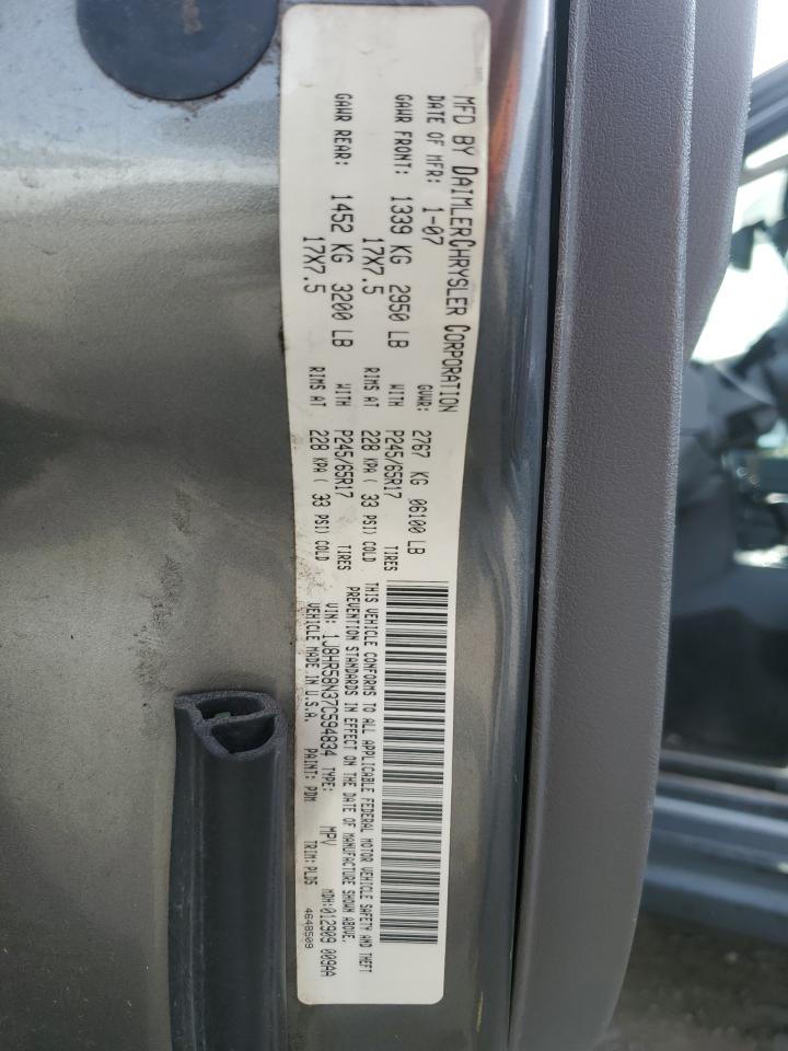 2007 Jeep Grand Cherokee Limited VIN: 1J8HR58N37C594834 Lot: 58380675