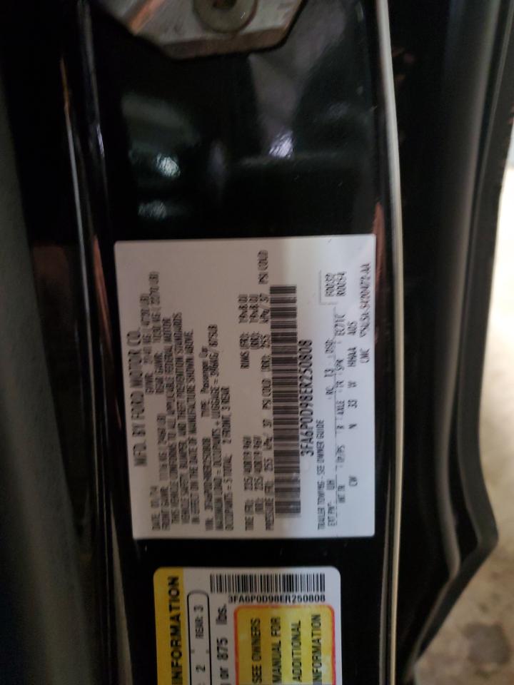 2014 Ford Fusion Titanium VIN: 3FA6P0D98ER250808 Lot: 58365165