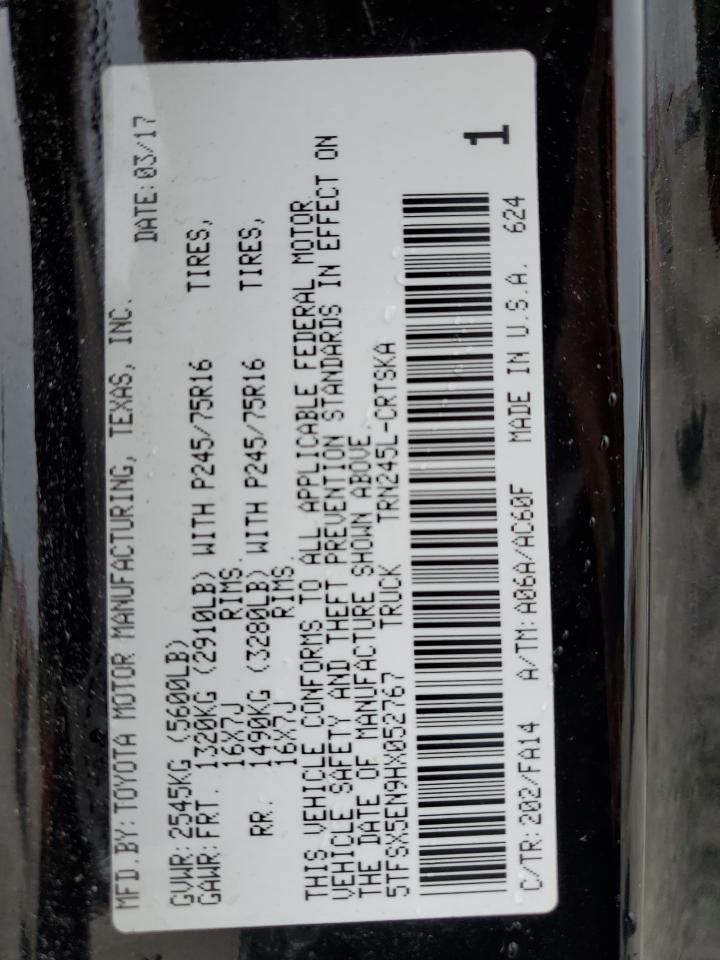 2017 Toyota Tacoma Access Cab VIN: 5TFSX5EN9HX052767 Lot: 56749705