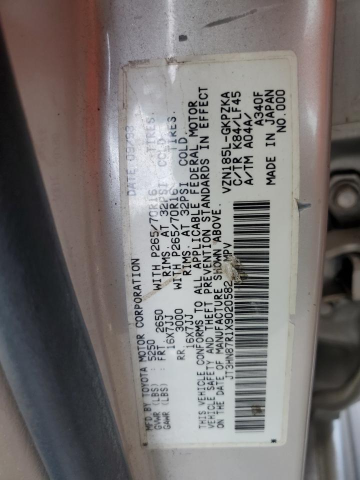 1999 Toyota 4Runner Limited VIN: JT3HN87R1X9020582 Lot: 56585235