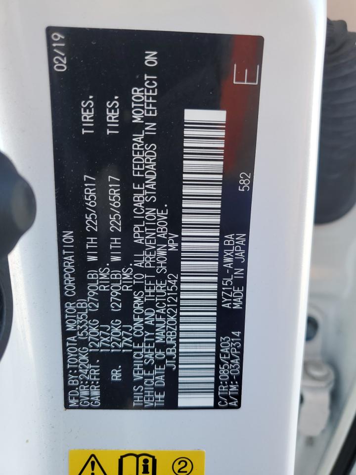 2019 Lexus Nx 300H VIN: JTJBJRBZ0K2121542 Lot: 56792675