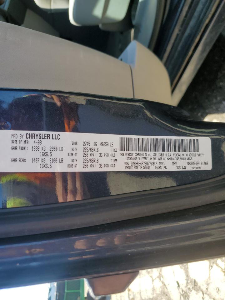 2008 Chrysler Town & Country Touring VIN: 2A8HR54P78R770347 Lot: 57230165