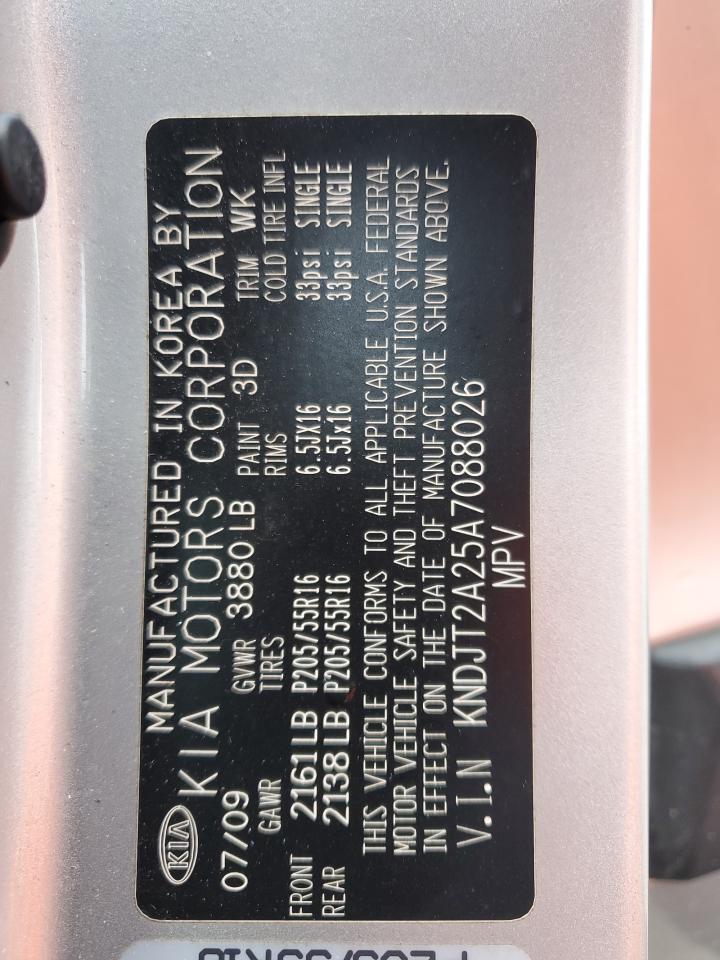 2010 Kia Soul + VIN: KNDJT2A25A7088026 Lot: 56954745