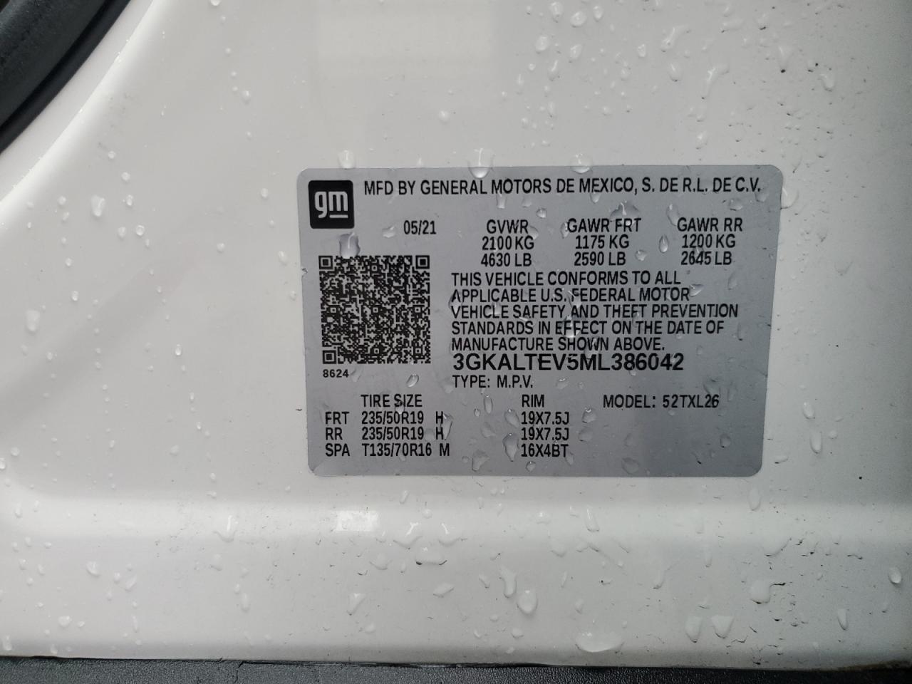 2021 GMC Terrain Sle VIN: 3GKALTEV5ML386042 Lot: 56867875