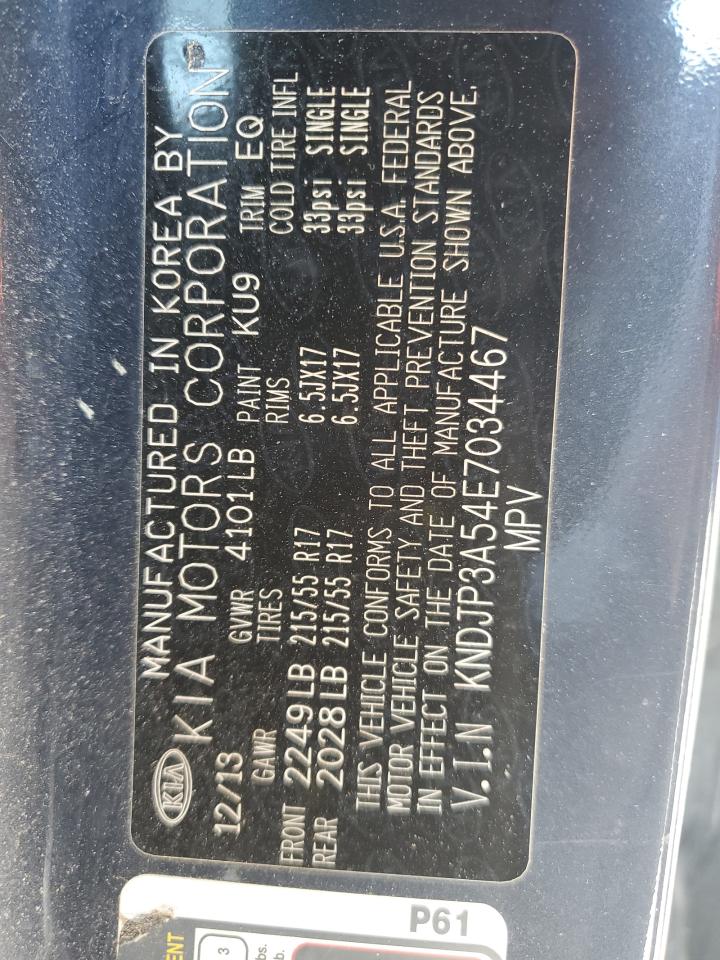 2014 Kia Soul + VIN: KNDJP3A54E7034467 Lot: 56987875