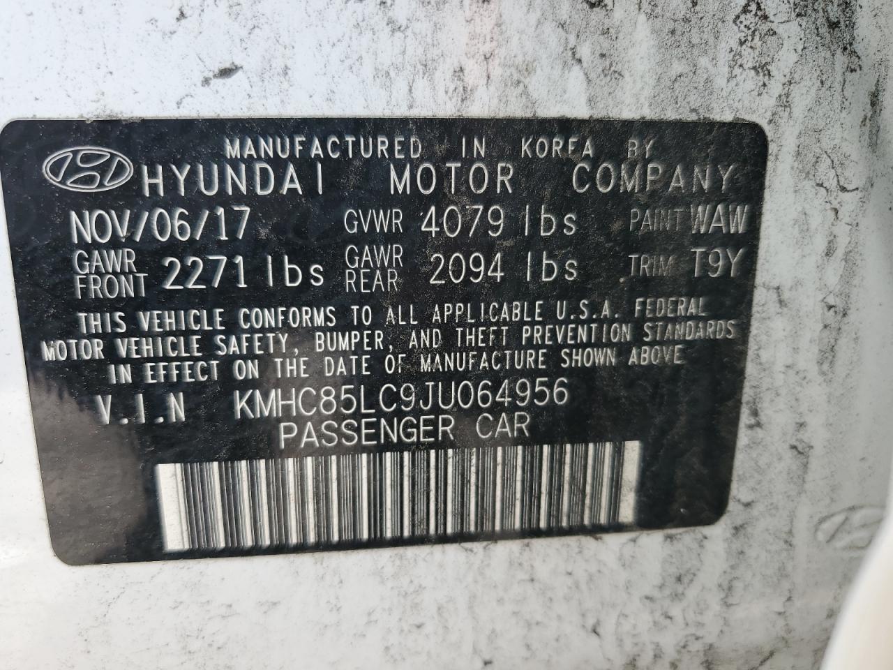 2018 Hyundai Ioniq Limited VIN: KMHC85LC9JU064956 Lot: 56101175