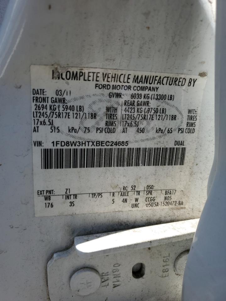 2011 Ford F350 Super Duty VIN: 1FD8W3HTXBEC24685 Lot: 56215845
