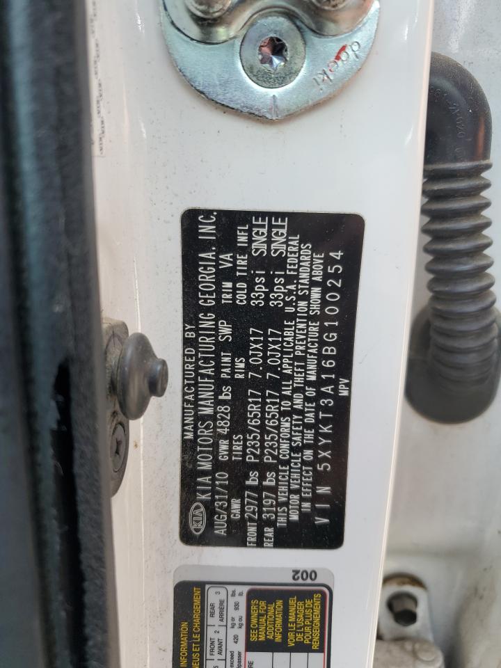 2011 Kia Sorento Base VIN: 5XYKT3A16BG100254 Lot: 56746485