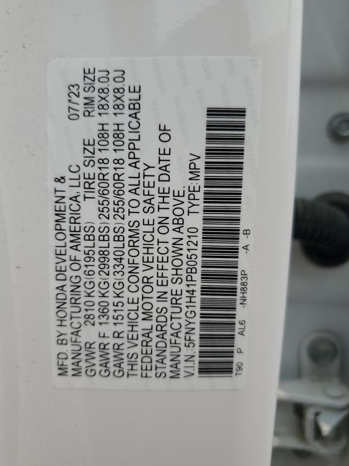 5FNYG1H41PB051210 HONDA PILOT 2023