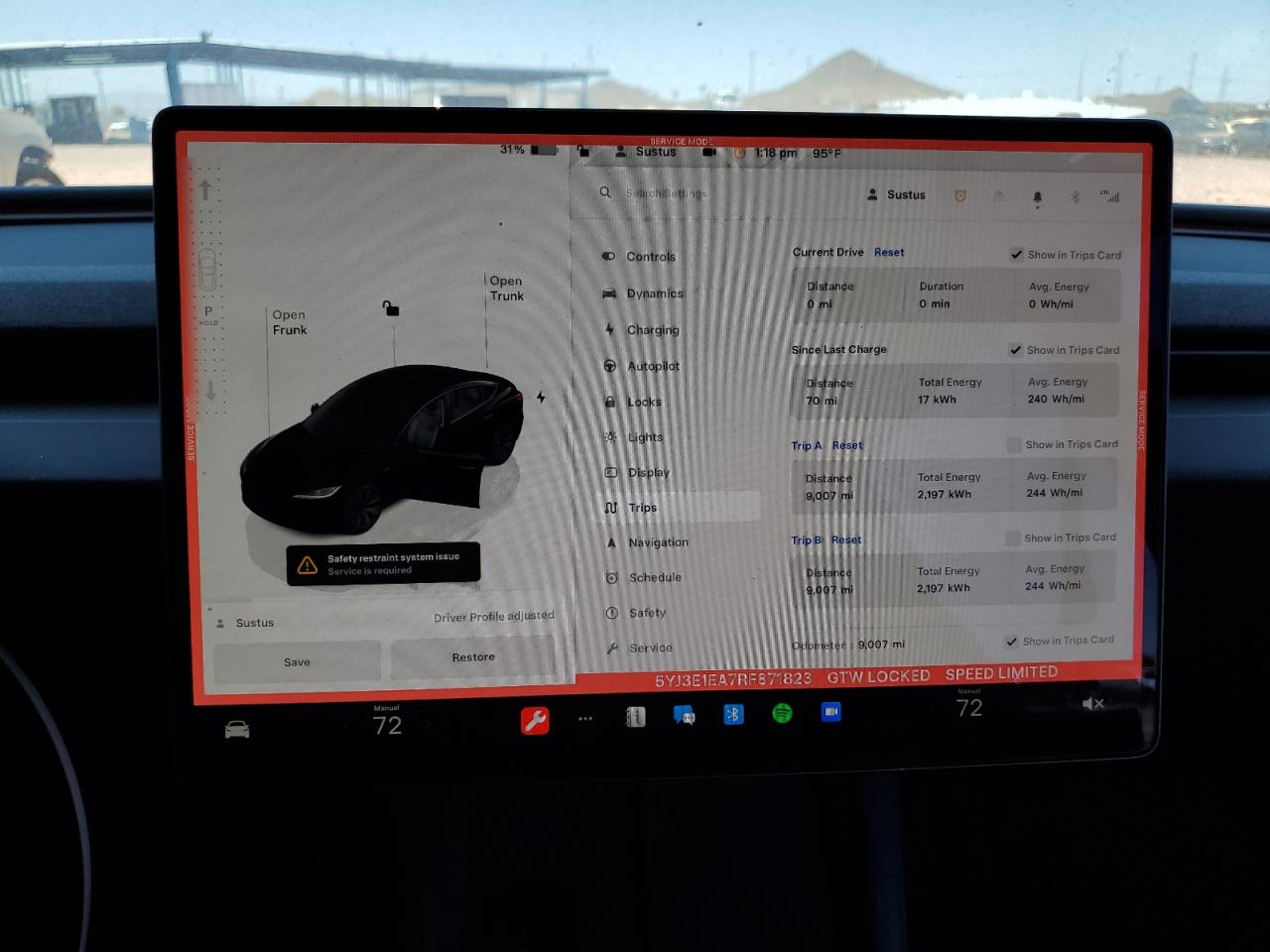 2024 Tesla Model 3 VIN: 5YJ3E1EA7RF871823 Lot: 57350465