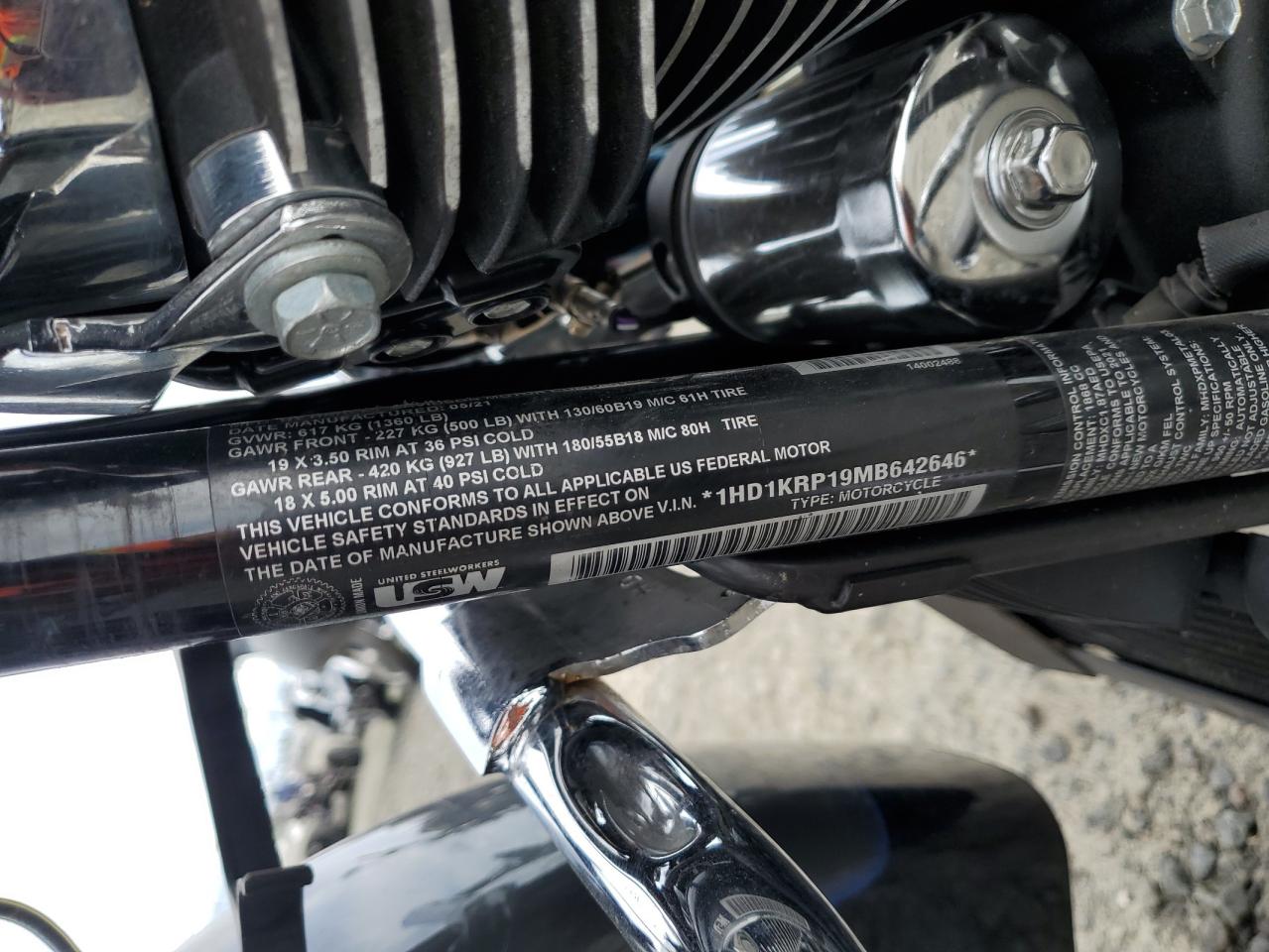 2021 Harley-Davidson Flhxs VIN: 1HD1KRP19MB642646 Lot: 56873715