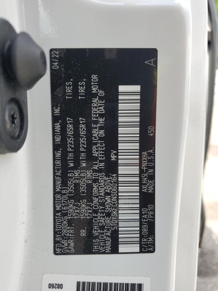 2022 Toyota Sienna Xle VIN: 5TDYSKFC0NS060164 Lot: 56676325