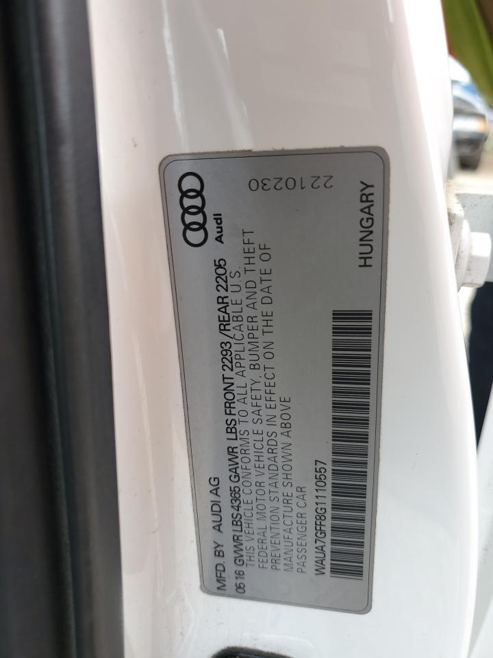 2016 Audi A3 Premium VIN: WAUA7GFF8G1110557 Lot: 56307485