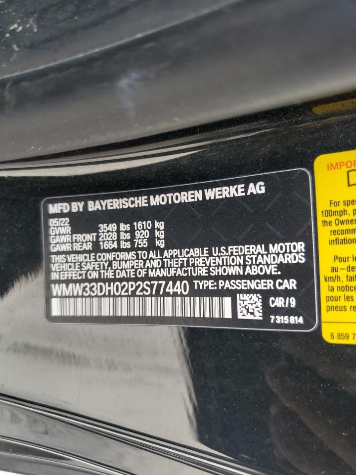 2023 Mini Cooper VIN: WMW33DH02P2S77440 Lot: 56637555