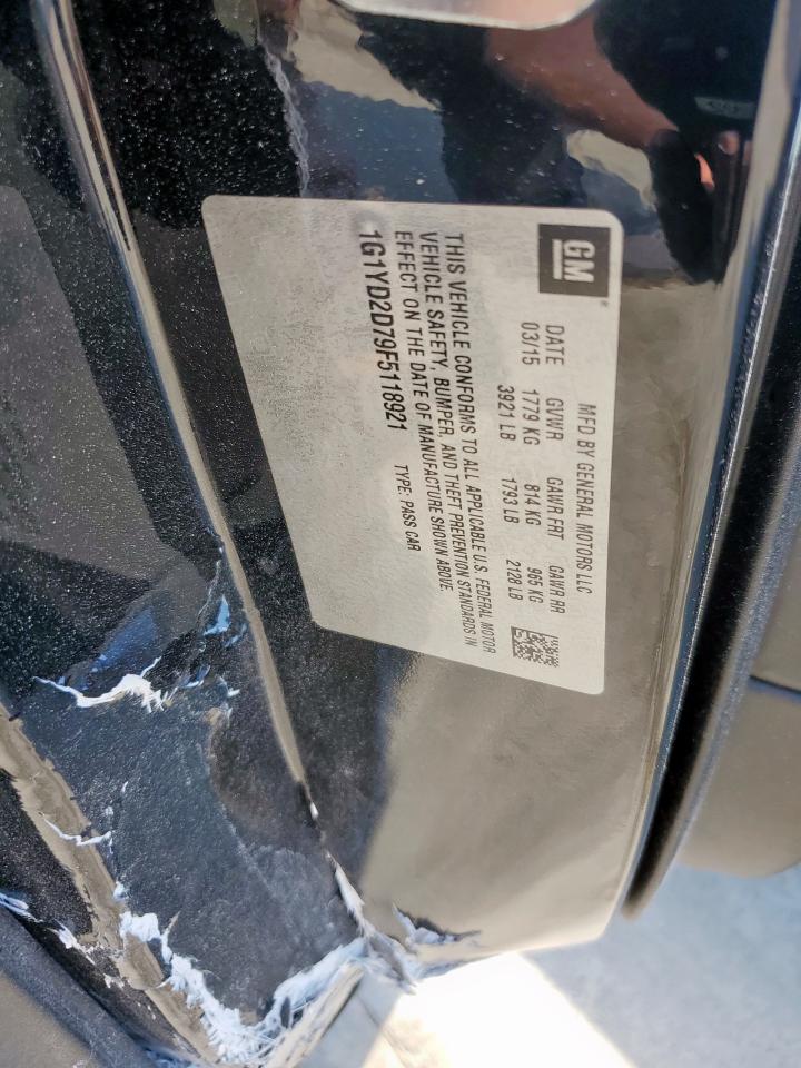 2015 Chevrolet Corvette Stingray 2Lt VIN: 1G1YD2D79F5118921 Lot: 56509735