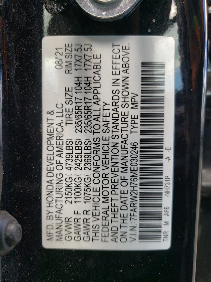 7FARW2H76ME030246 HONDA CRV 2021