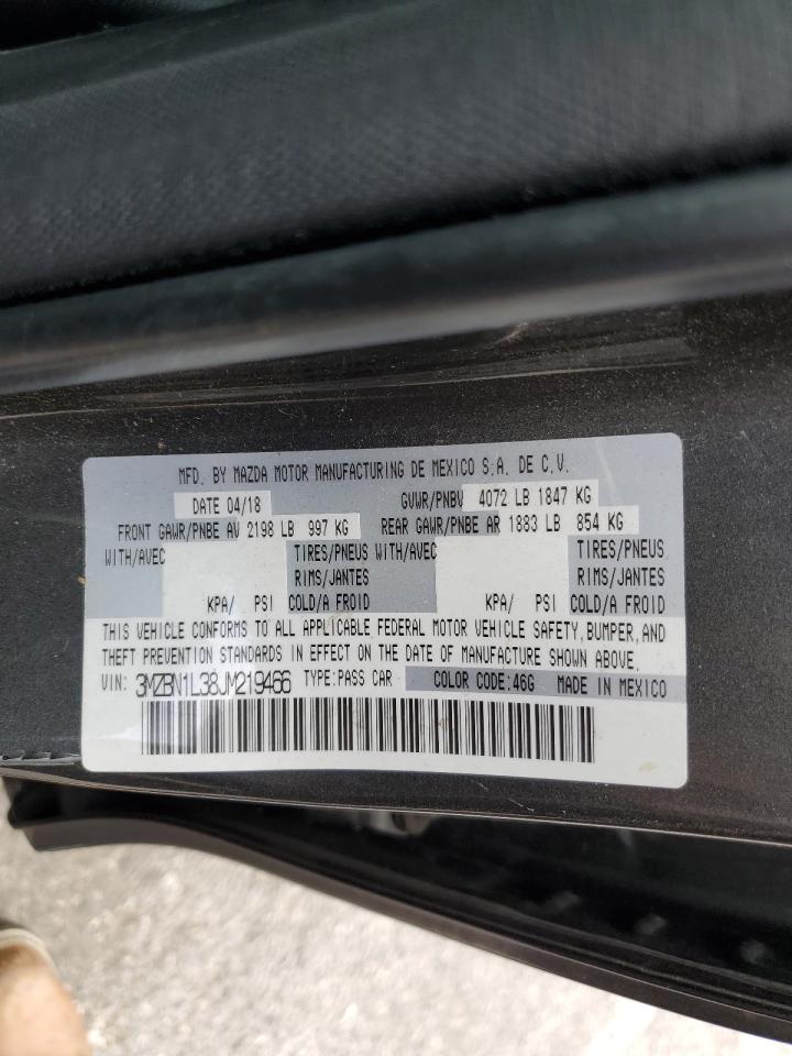 2018 Mazda 3 Touring VIN: 3MZBN1L38JM219466 Lot: 56766025