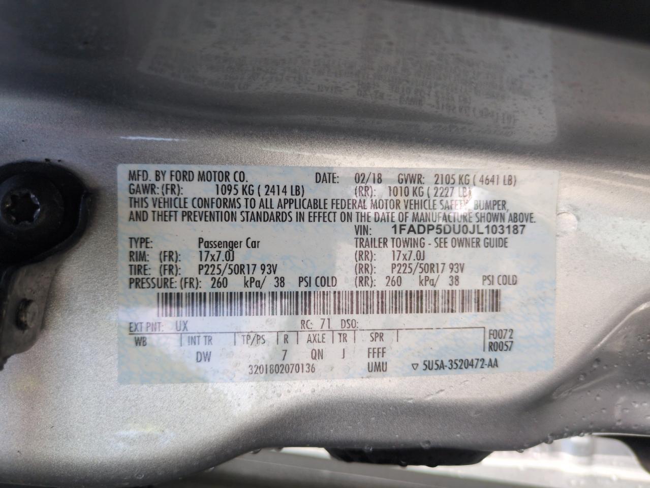 2018 Ford C-Max Titanium VIN: 1FADP5DU0JL103187 Lot: 56377635