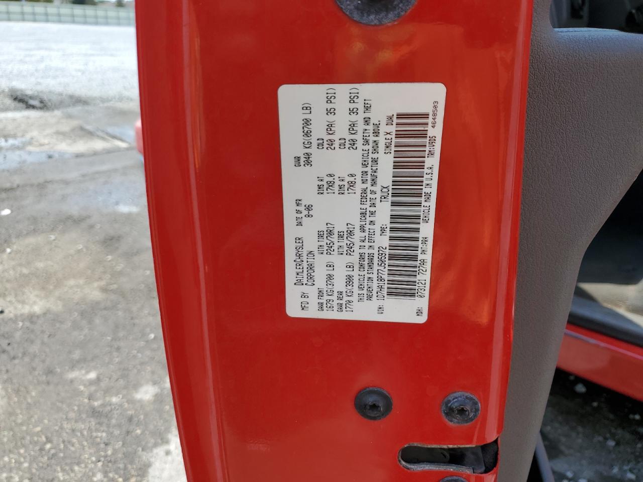 2007 Dodge Ram 1500 St VIN: 1D7HA18P77J505972 Lot: 70817975