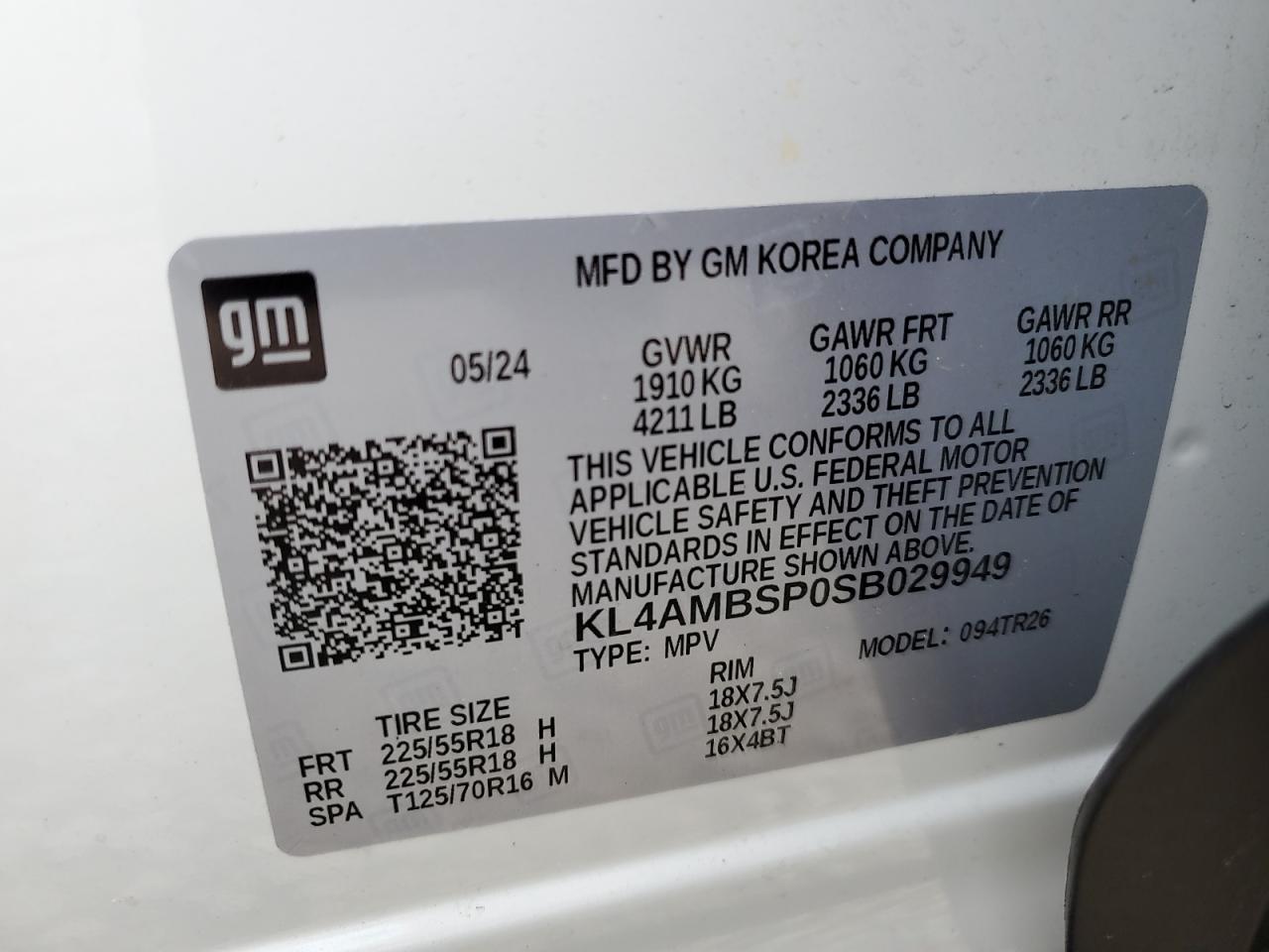 2025 Buick Encore Gx Preferred VIN: KL4AMBSP0SB029949 Lot: 57632055