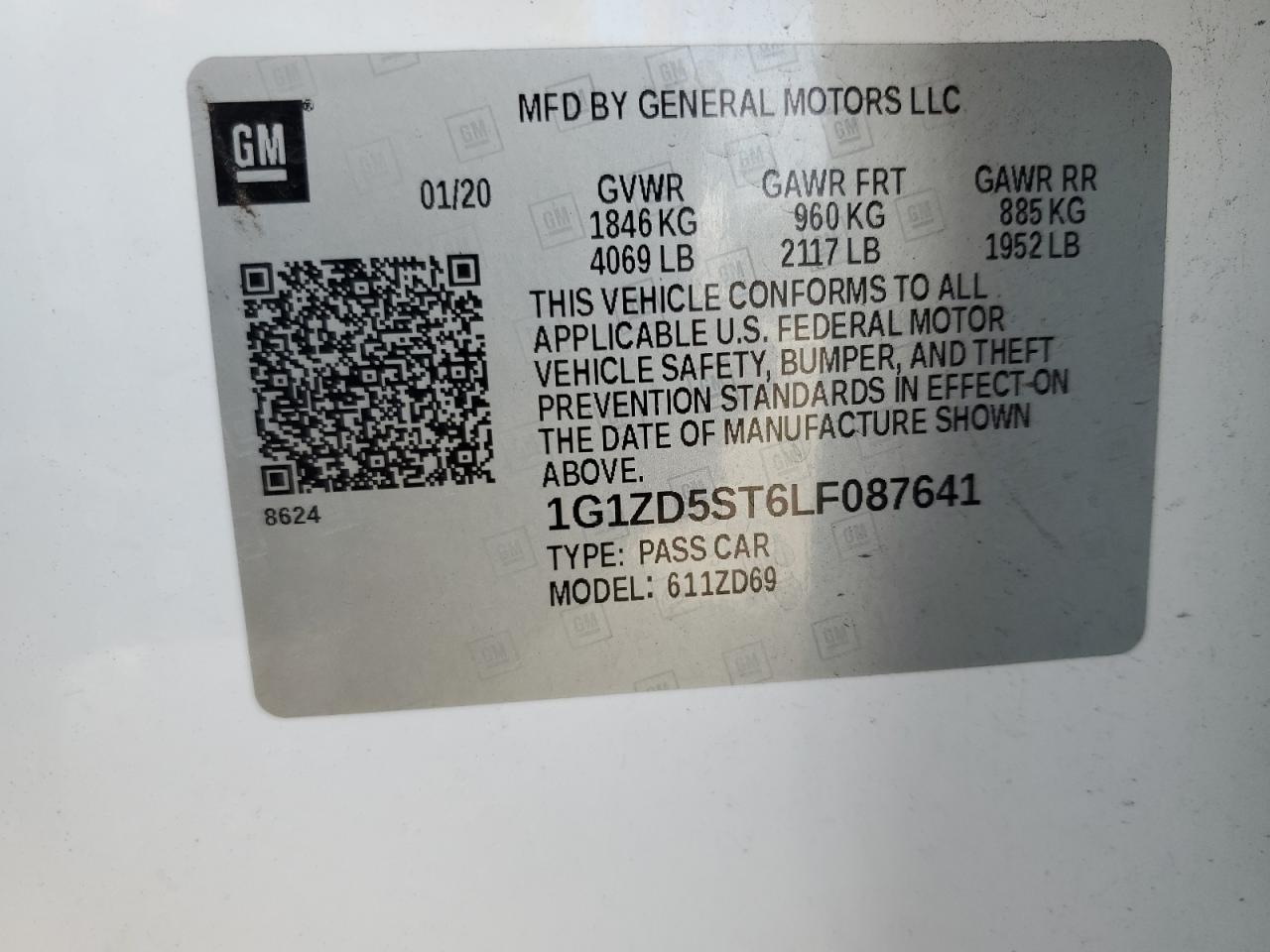 1G1ZD5ST6LF087641 CHEVROLET MALIBU 2020