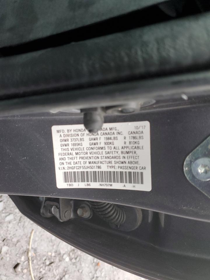 2HGFC2F55JH501786 HONDA CIVIC 2018